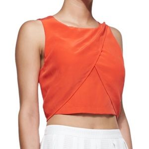 Rebecca Minkoff Malone Silk Crop Top in Fire